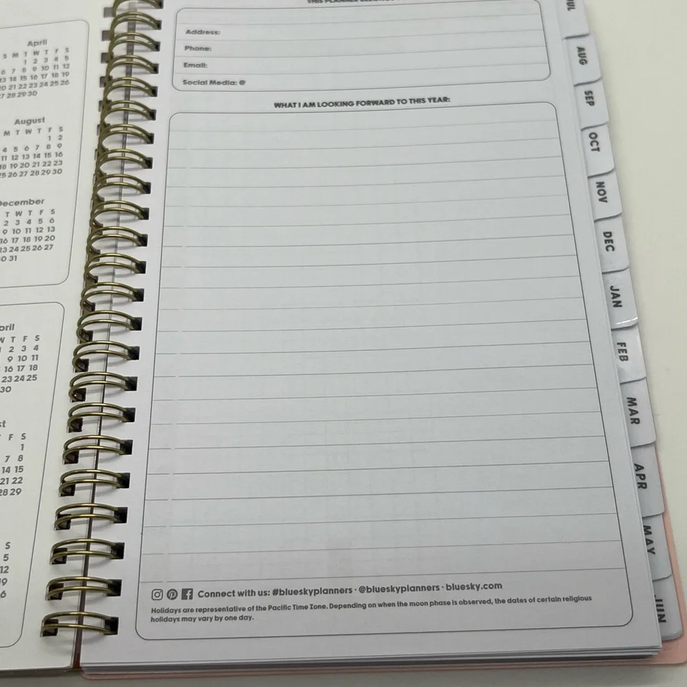 NWT Blue Sky Academic Year Weekly and Monthly Planner Calendar 5.8